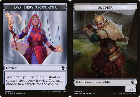 Jaya, Fiery Negotiator Emblem (026) // Soldier (004) Double-Sided Token - Foil