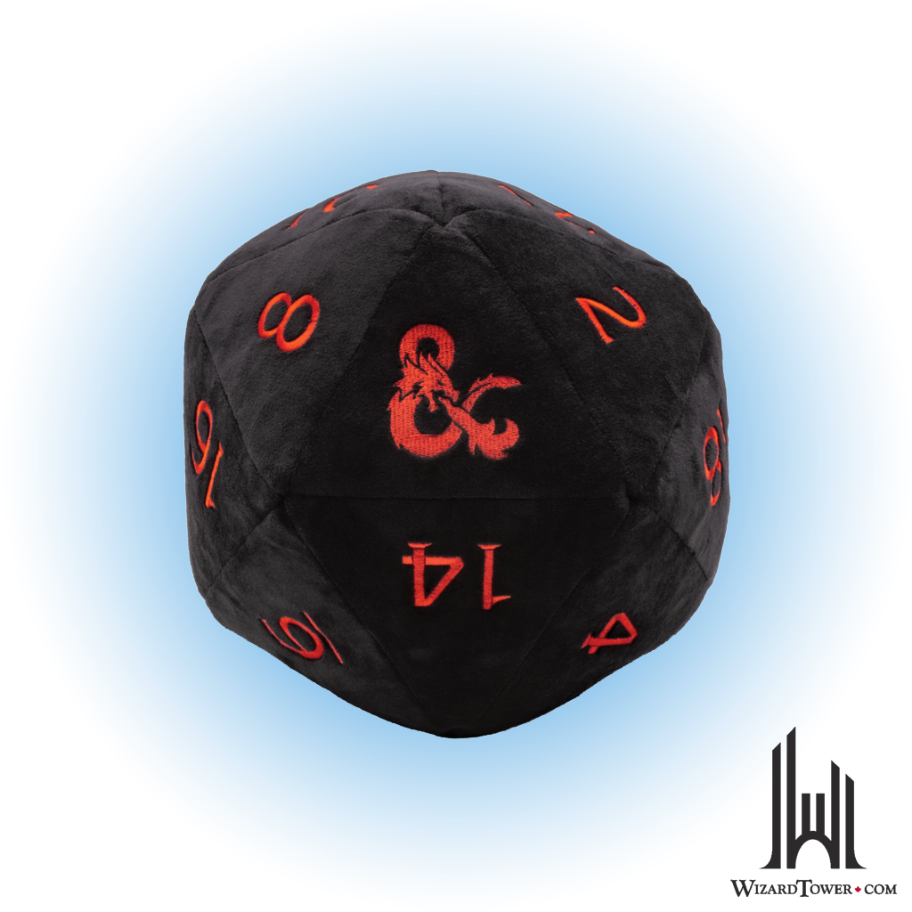 Individual Dice - Plush Black / Red DnD Symbol d20