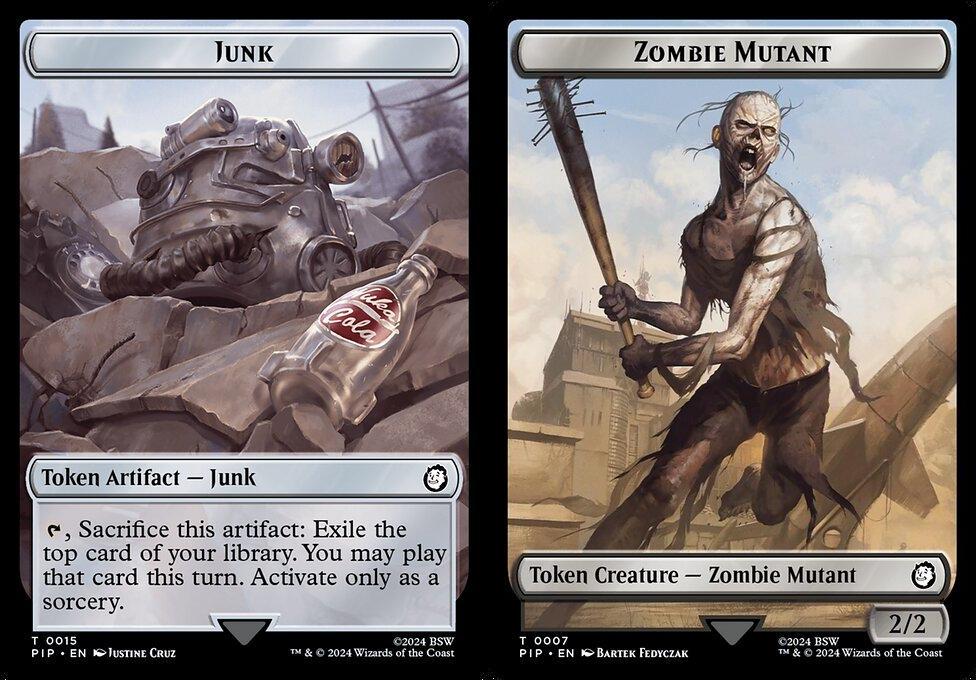 Junk (0015) // Zombie Mutant (0007) Double-Sided Token - Foil