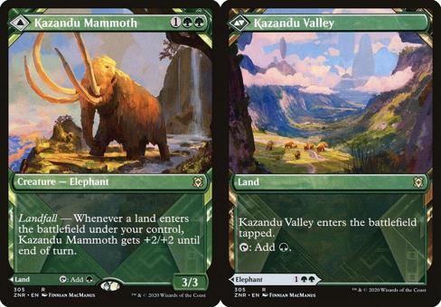 Kazandu Mammoth // Kazandu Valley (305) (Showcase) - Foil