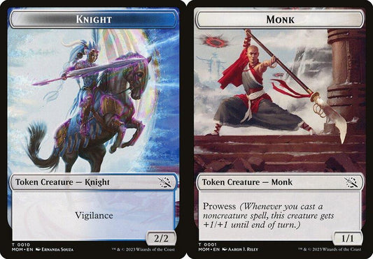 Knight (0010) // Monk (0001) Double-Sided Token - Foil