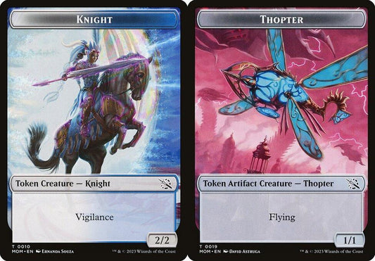 Knight (0010) // Thopter (0019) Double-Sided Token - Foil