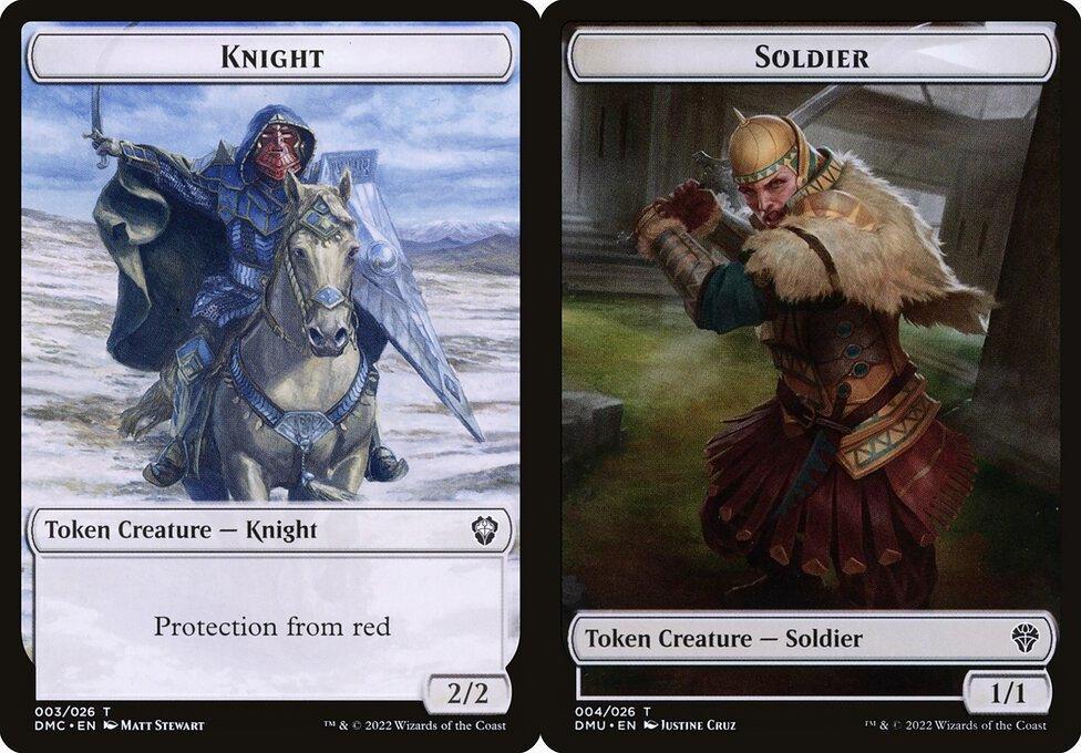 Knight (003) // Soldier (004) Double-Sided Token - Foil