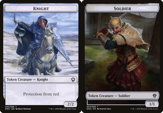 Knight (003) // Soldier (004) Double-Sided Token - Foil