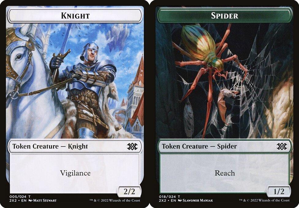 Knight (005) // Spider (018) Double-Sided Token - Foil