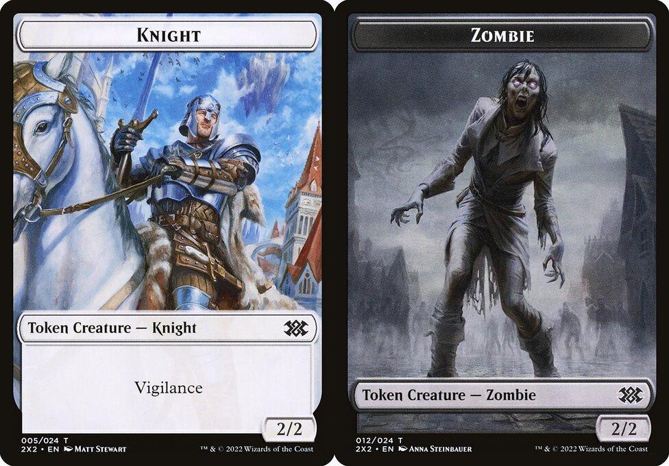 Knight (005) // Zombie (012) Double-Sided Token - Foil