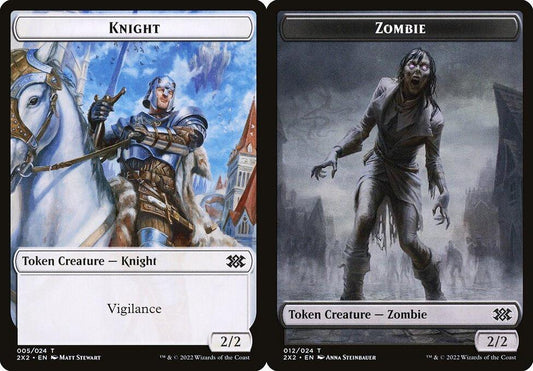 Knight (005) // Zombie (012) Double-Sided Token - Foil