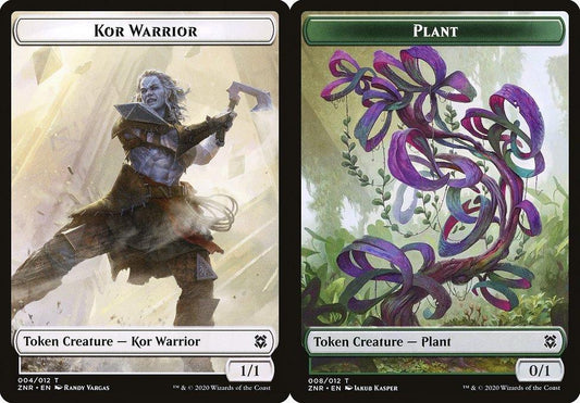 Kor Warrior (004) // Plant (008) Double-Sided Token - Foil