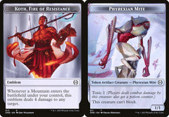 Koth, Fire of Resistance Emblem (013) // Phyrexian Mite (011) Double-Sided Token - Foil