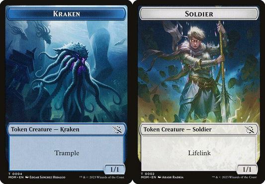 Kraken (0004) // Soldier (0002) Double-Sided Token - Foil