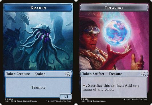 Kraken (0004) // Treasure (0020) Double-Sided Token - Foil