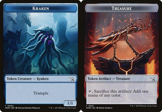 Kraken (0004) // Treasure (0021) Double-Sided Token - Foil