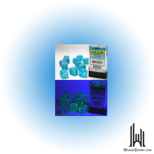 Dice Set - Luminary Sky / Silver 16mm d6 12ct