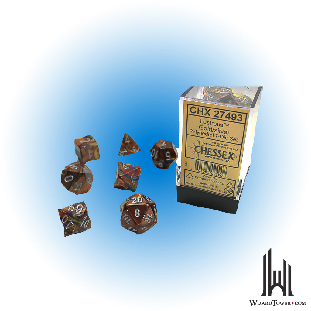 Dice Set - Lustrous Gold / Silver 7ct