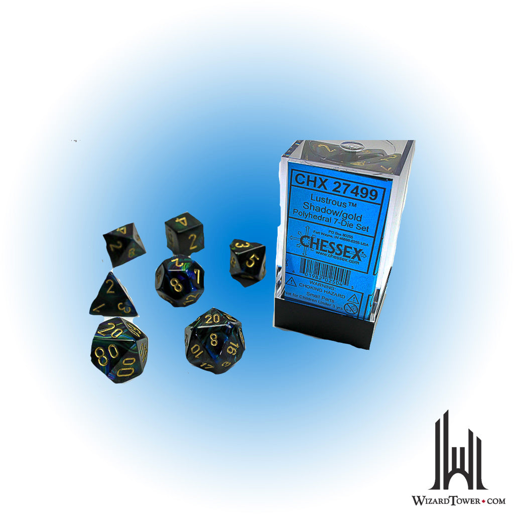 Dice Set - Lustrous Shadow / Gold 7ct