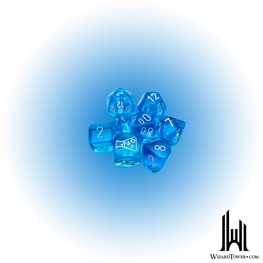 Dice Set - Translucent Tropical Blue / White 7ct