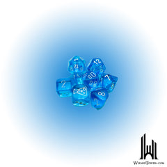 Dice Set - Translucent Tropical Blue / White 7ct