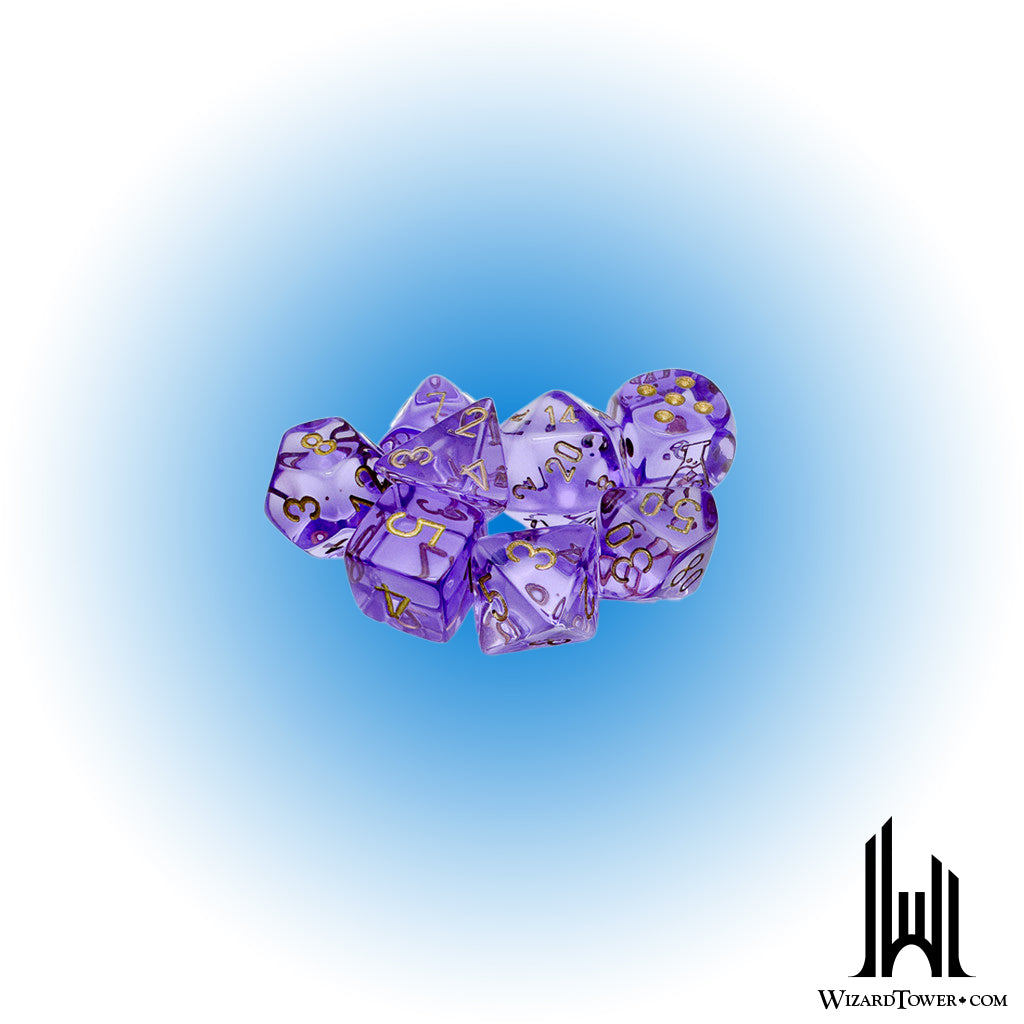 Dice Set - Translucent Lavender / Gold 7ct