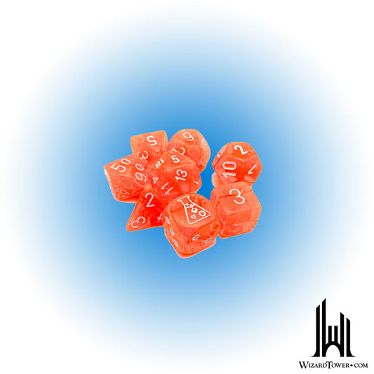 Dice Set - Translucent Neon Orange / White 7ct