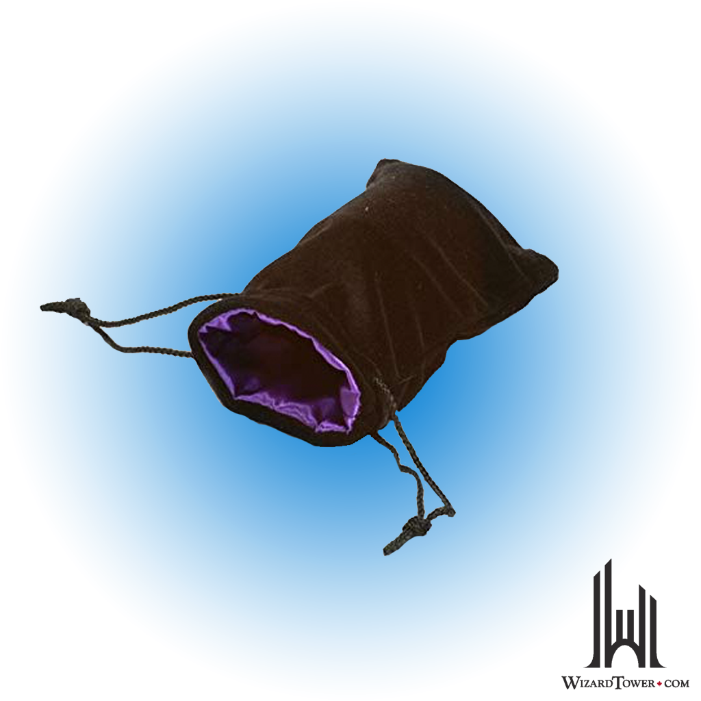 Dice Bag - Black / Purple 5" x 8"