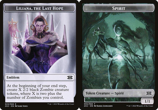Liliana, The Last Hope Emblem (023) // Spirit (002) Double-Sided Token - Foil