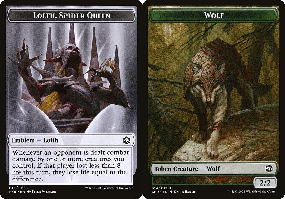 Lolth, Spider Queen Emblem (017) // Wolf (014) Double-Sided Token - Foil