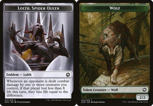 Lolth, Spider Queen Emblem (017) // Wolf (014) Double-Sided Token - Foil