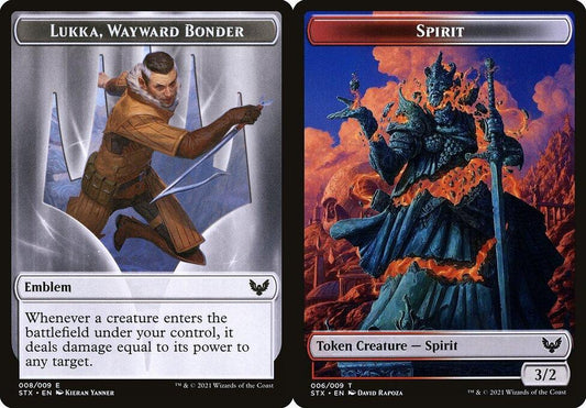 Lukka, Wayward Bonder Emblem (008) // Spirit (006) Double-Sided Token - Foil