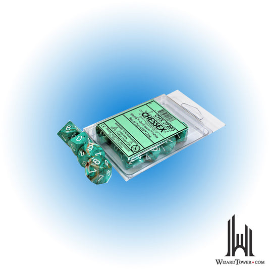 Dice Set - Marble Oxi-Copper / White d10 10ct