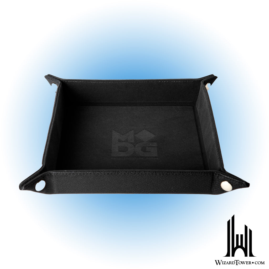 Dice Tray - Fold Up Leather and Velvet Black