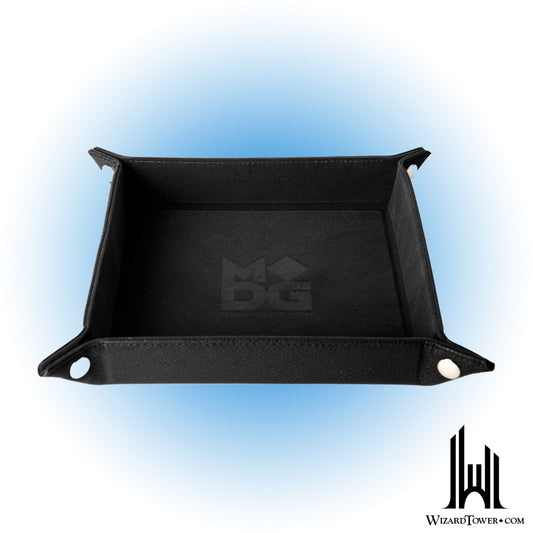 Dice Tray - Fold Up Leather and Velvet Black