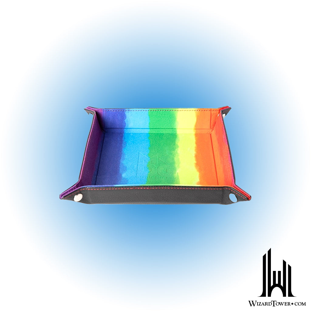 Dice Tray - Fold Up Leather and Velvet Watercolor