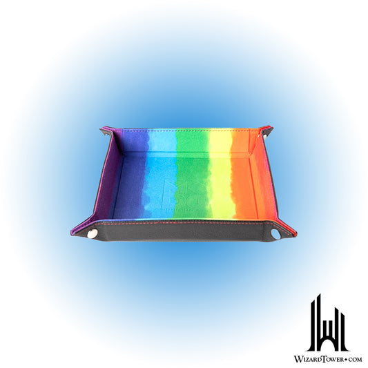 Dice Tray - Fold Up Leather and Velvet Watercolor