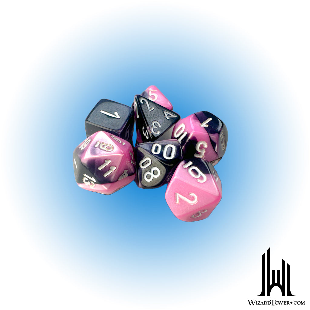 Dice Set - Gemini Black-Pink / White Mini 7ct