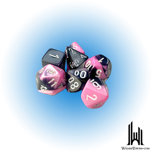Dice Set - Gemini Black-Pink / White Mini 7ct