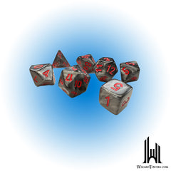 Dice Set - Velvet Black / Red Mini 7ct
