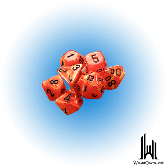 Dice Set - Vortex Orange / Black Mini 7ct