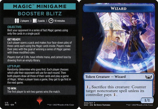 Magic Minigame: Booster Blitz // Wizard (005) Double-Sided Token