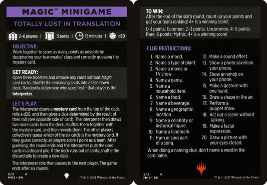 Magic Minigame: Totally Lost in Translation (MMH2)