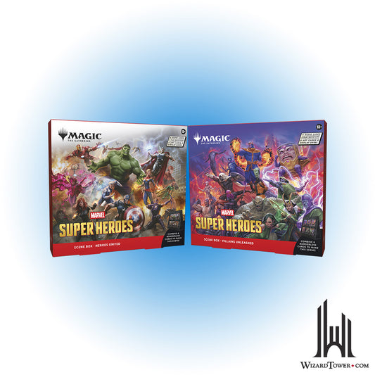 Magic the Gathering Marvel Super Heroes Scene Box - Set of All 2