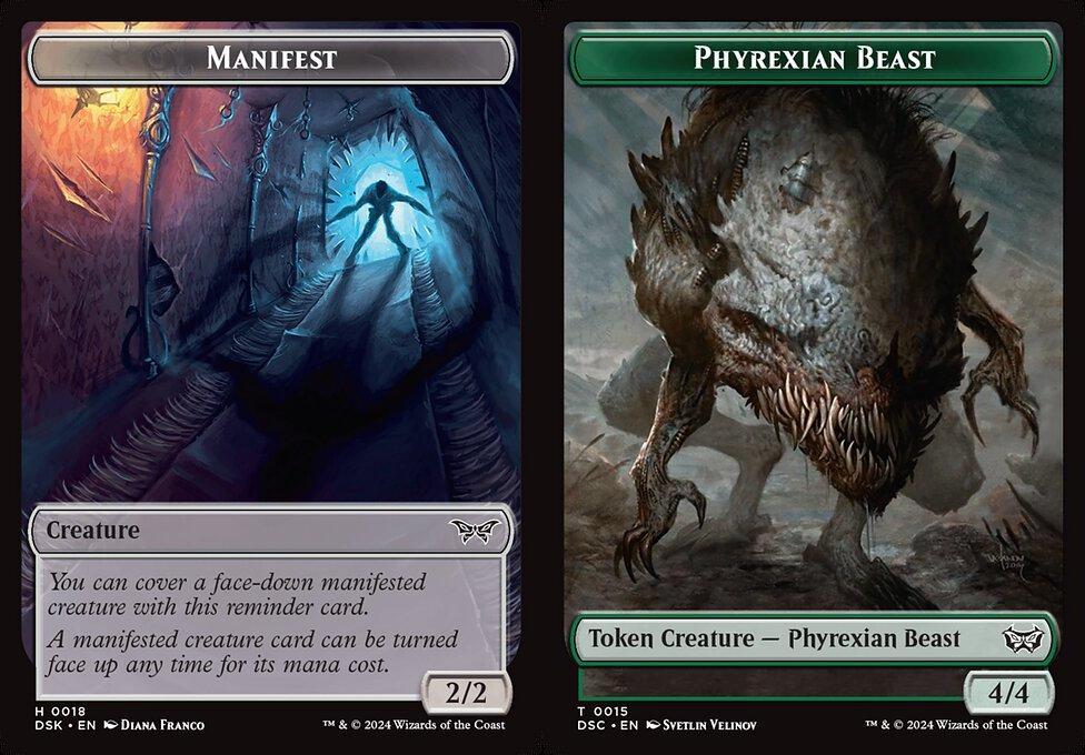 Manifest (0018) // Phyrexian Beast (0015) Double-Sided Token