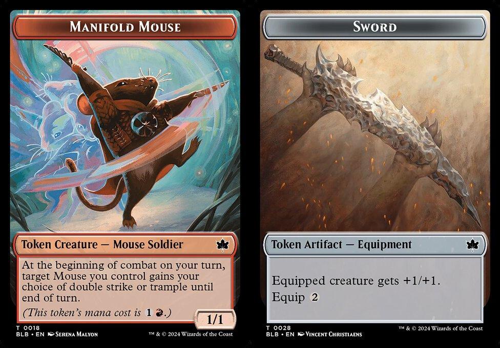 Manifold Mouse (0018) // Sword (0028) Double-Sided Token - Foil