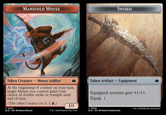 Manifold Mouse (0018) // Sword (0028) Double-Sided Token - Foil