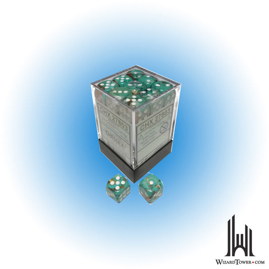 Dice Set - Marble Green / Dark Green 12mm d6 36ct
