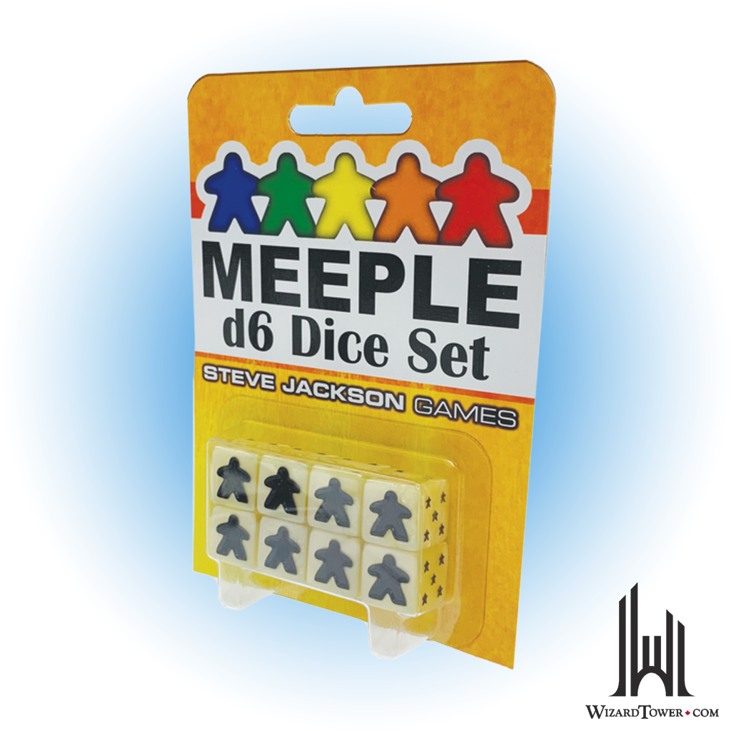 Dice Set - Meeple White d6 8ct