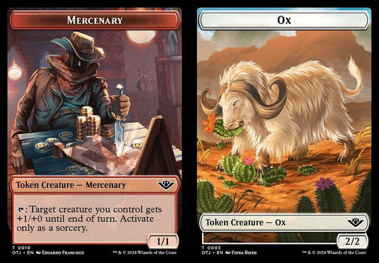 Mercenary (0010) // Ox (0003) Double-Sided Token - Foil
