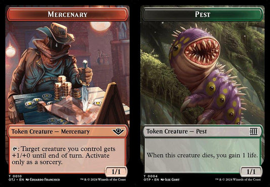 Mercenary (0010) // Pest (0004) Double-Sided Token - Foil