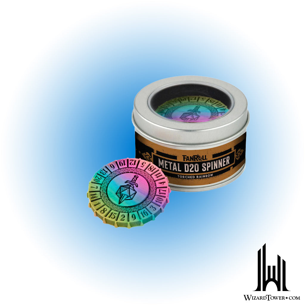 Individual Dice - Metal Torched Rainbow Spinner d20