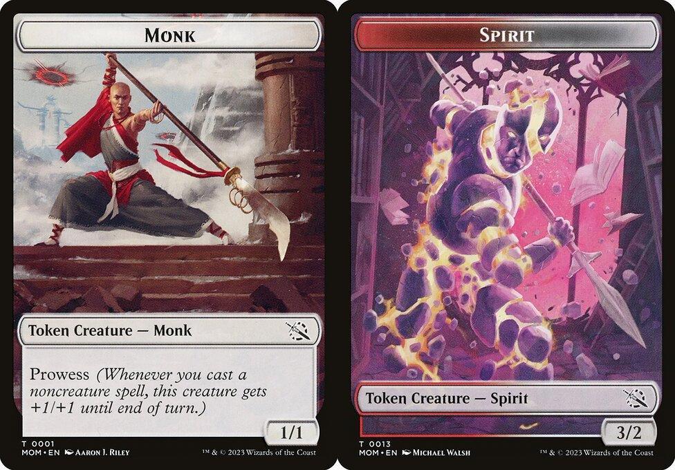 Monk (0001) // Spirit Token (0013) Double-Sided Token - Foil