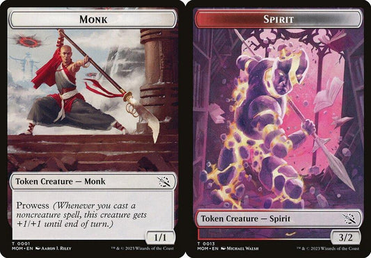 Monk (0001) // Spirit Token (0013) Double-Sided Token - Foil